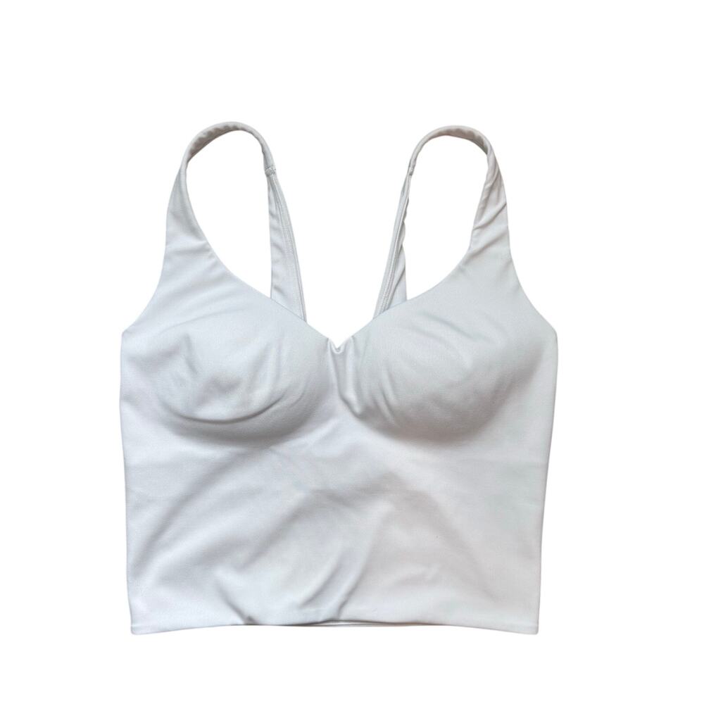Nike Alate Medium Support Crop Tank Top White Size S